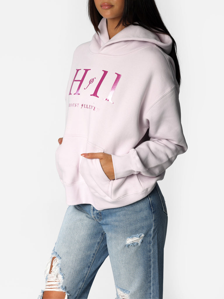 Woman wearing Pink Sparkle HOF11 Hoodie