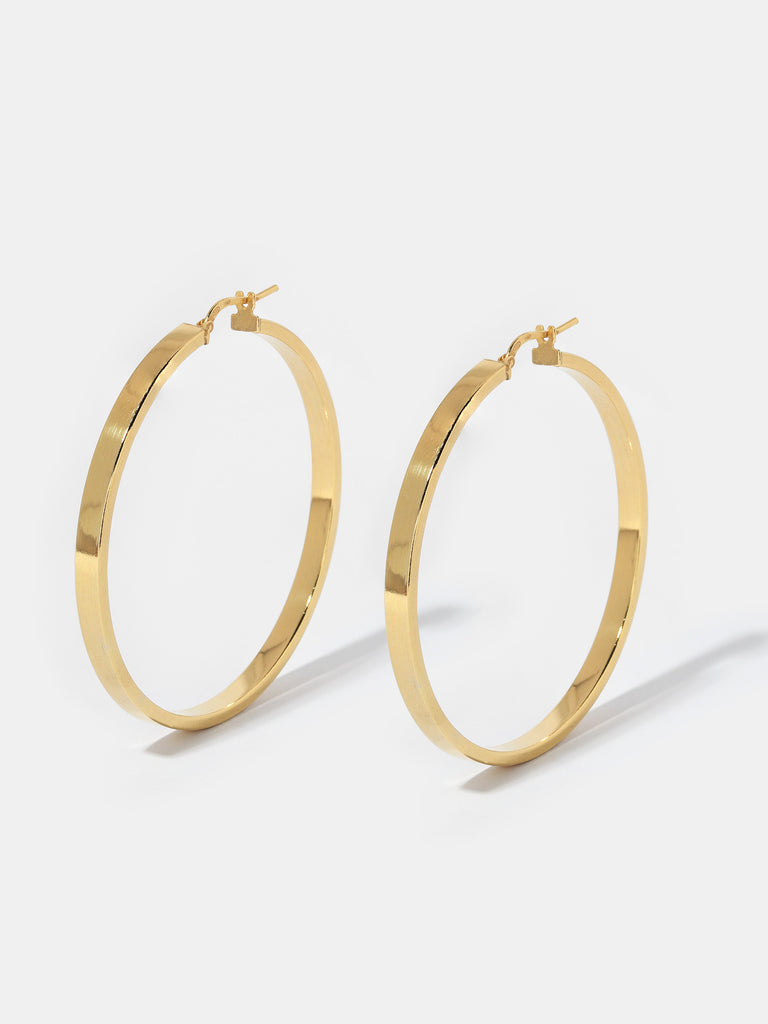 image of gold hoops with flat shape