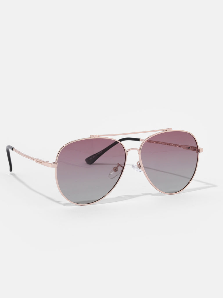 Violet & Lavender Metal Aviator Sunglasses