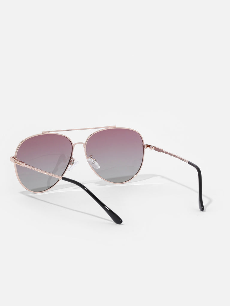 Violet & Lavender Metal Aviator Sunglasses