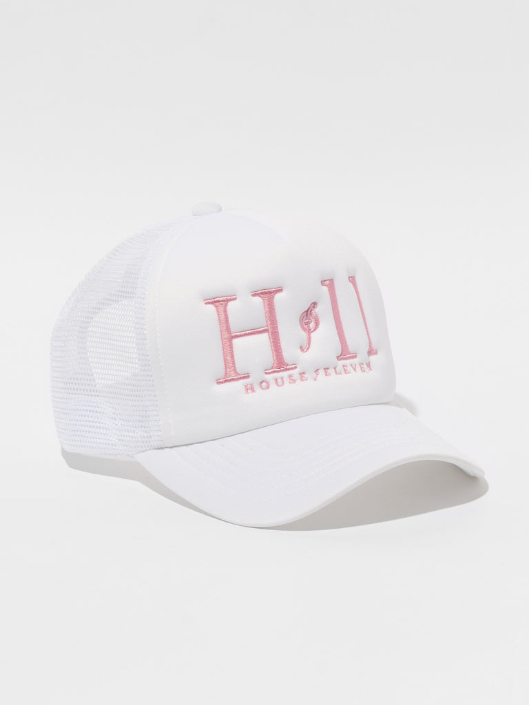White HOF11 Embroidered Flat Top Cap