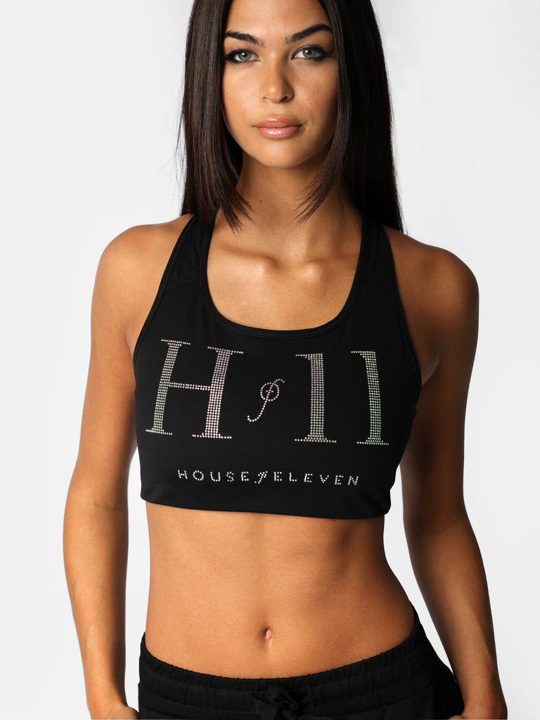 Woman wearing HOF11 Bedazzled sports bra