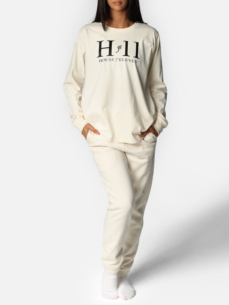 Woman wearing Beige Long Sleeve HOF11 Shirt