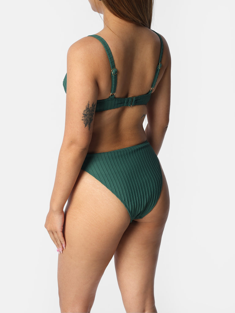 Woman wearing Emerald Green Yvette Bikini