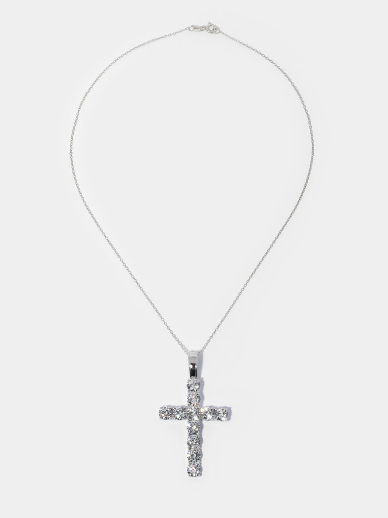 XL Crystal Cross Pendant Necklace