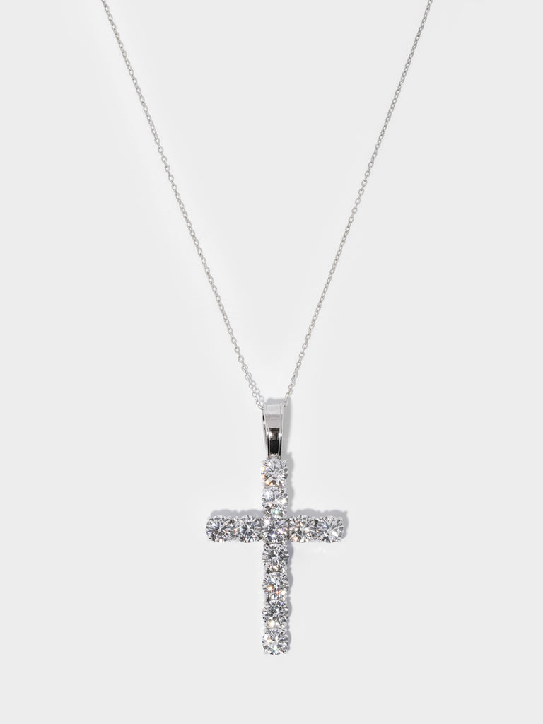 XL Crystal Cross Pendant Necklace