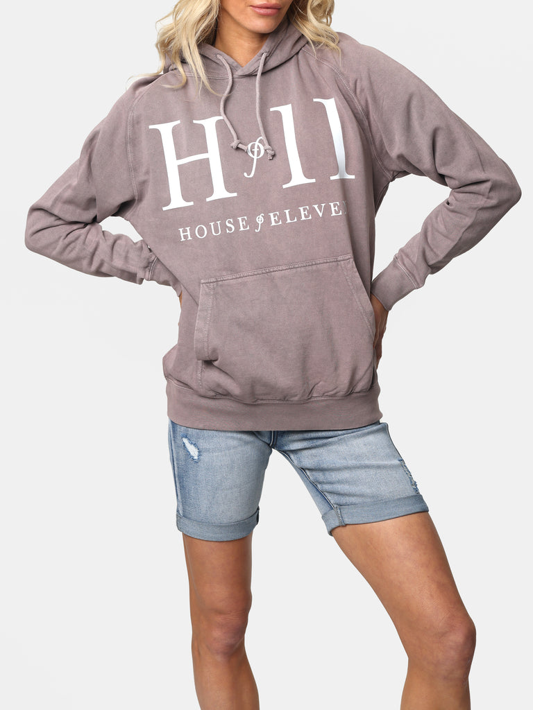 Woman wearing Lavender Vintage Wash HOF11 Hoodie