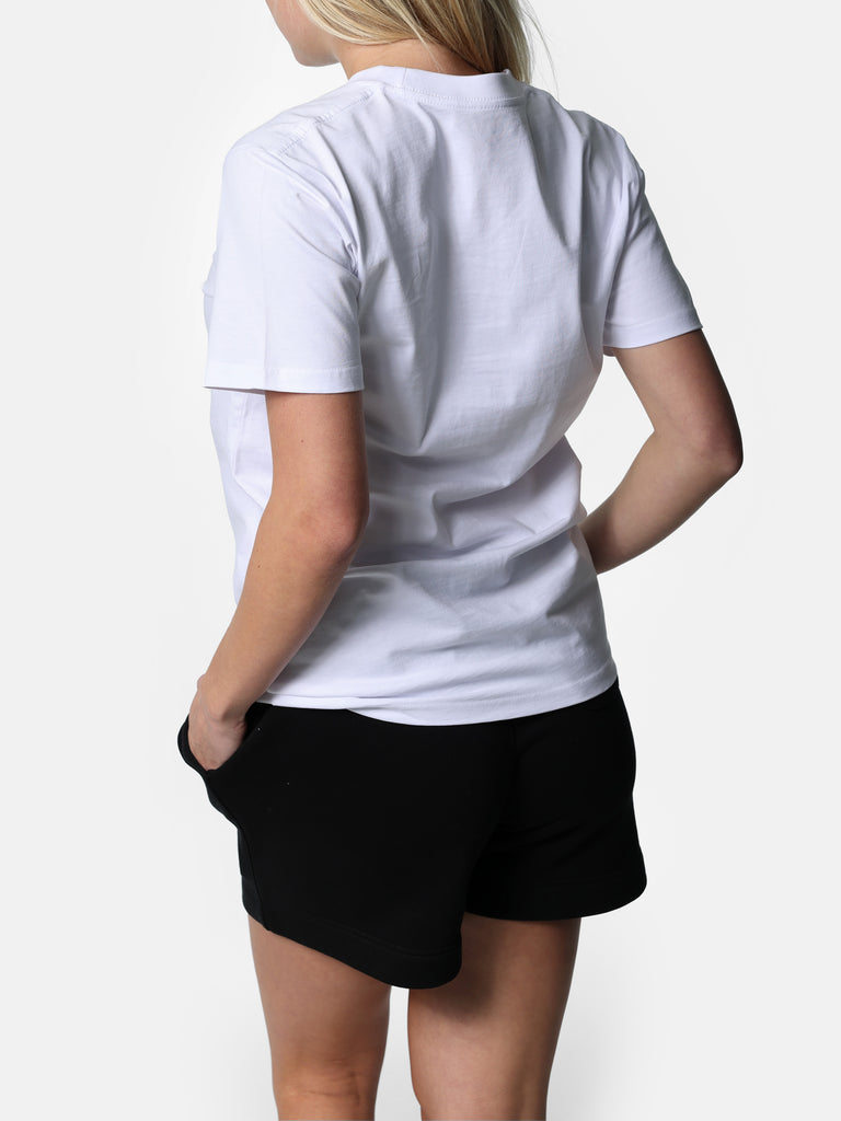 Woman wearing Classic White HOF11 T-Shirt