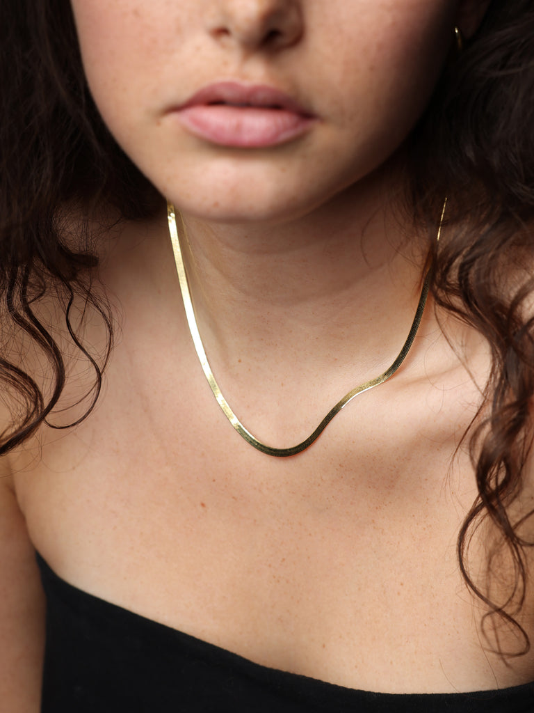 Product shot of Vermeil Herringbone Necklace