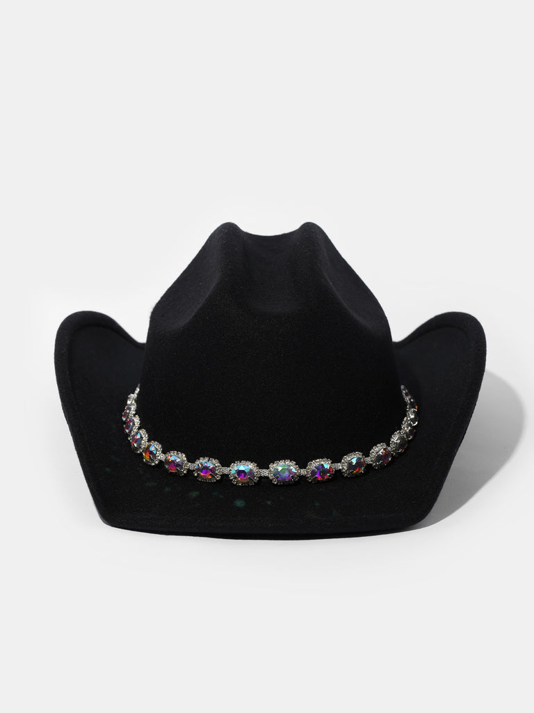 Crystal Band Black Cowboy Hat