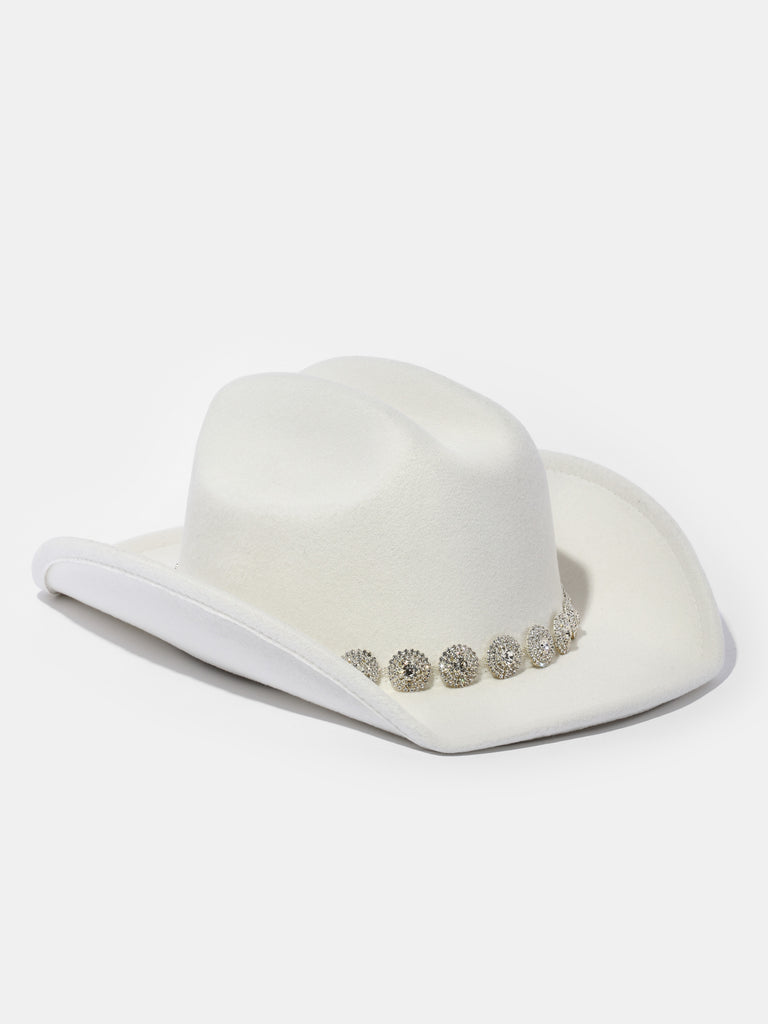 Crystal Band White Cowboy Hat