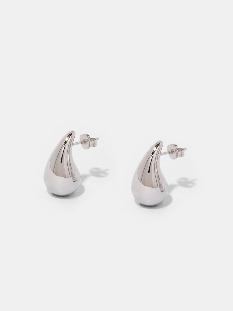 Product shot of Silver Teardrop Stud Earrings