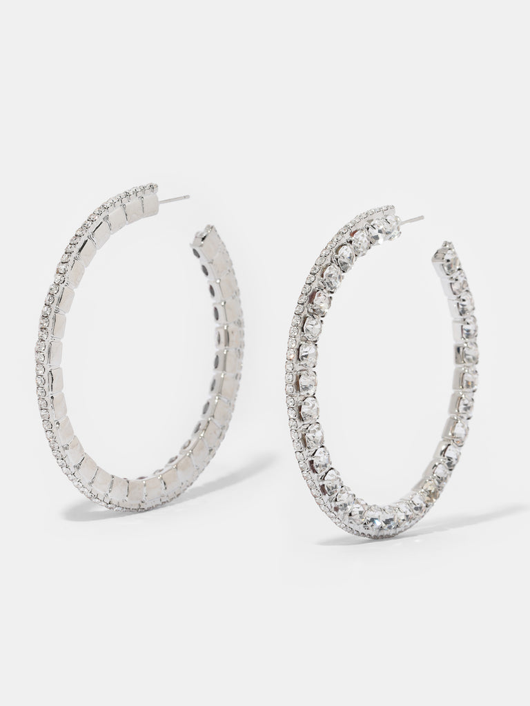 Product shot of Saturn Halo Crystal Hoops