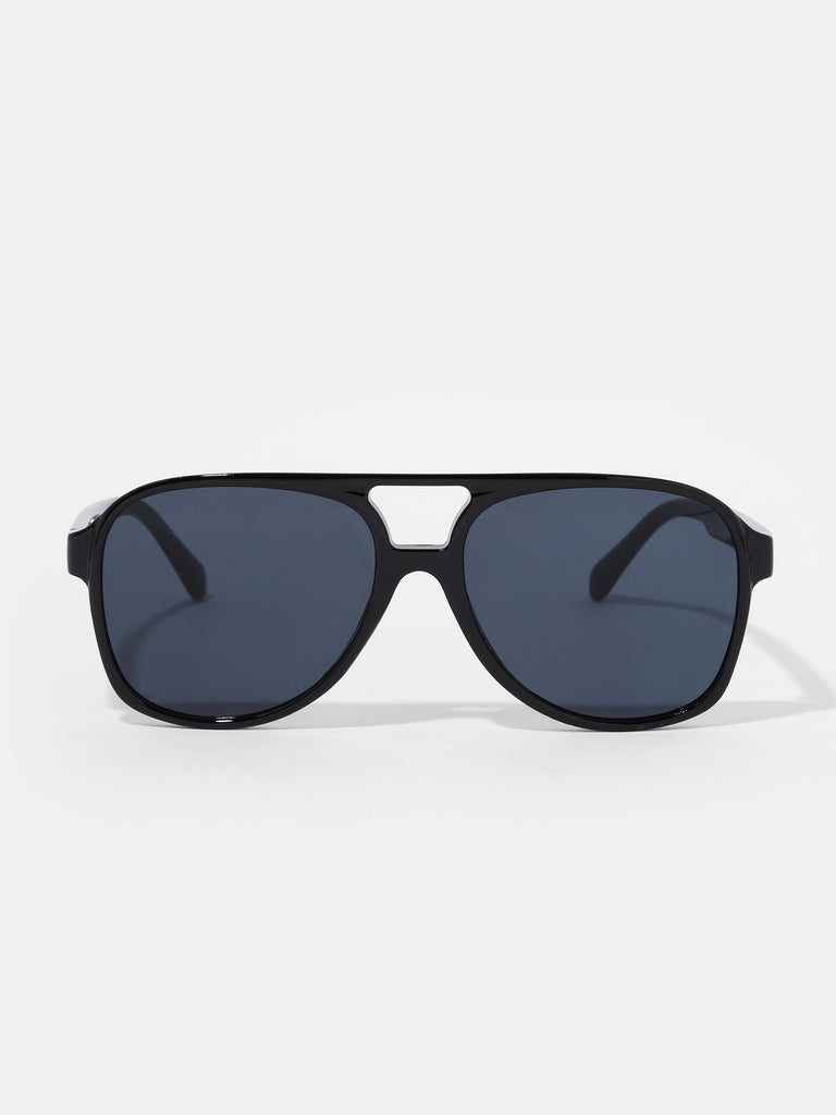 Black Retro Aviator Sunglasses