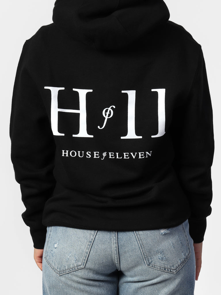 Woman wearing HOF11 Black Hoodie