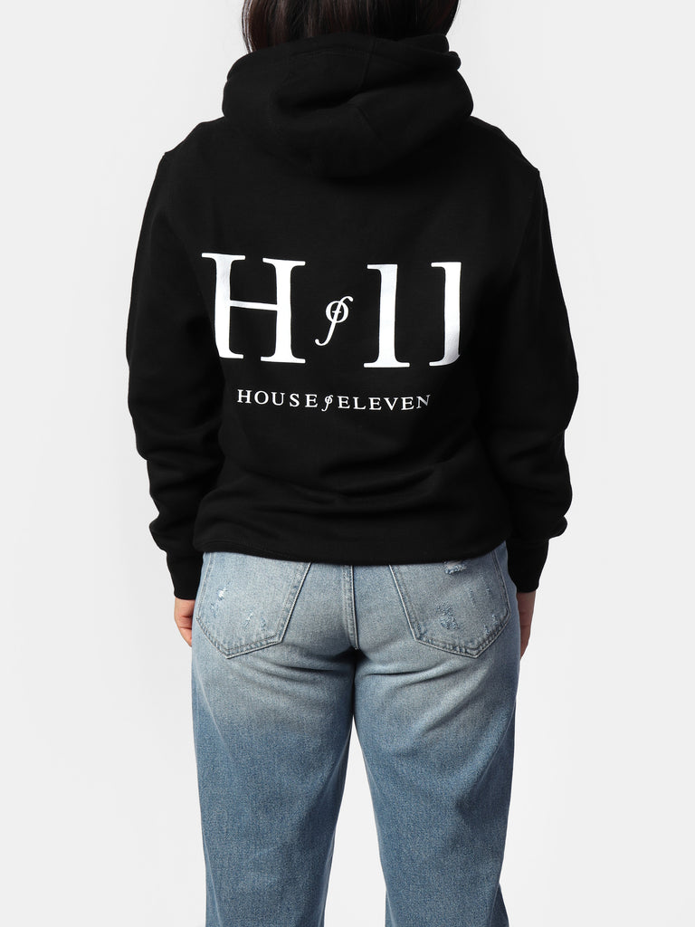 Woman wearing HOF11 Black Hoodie