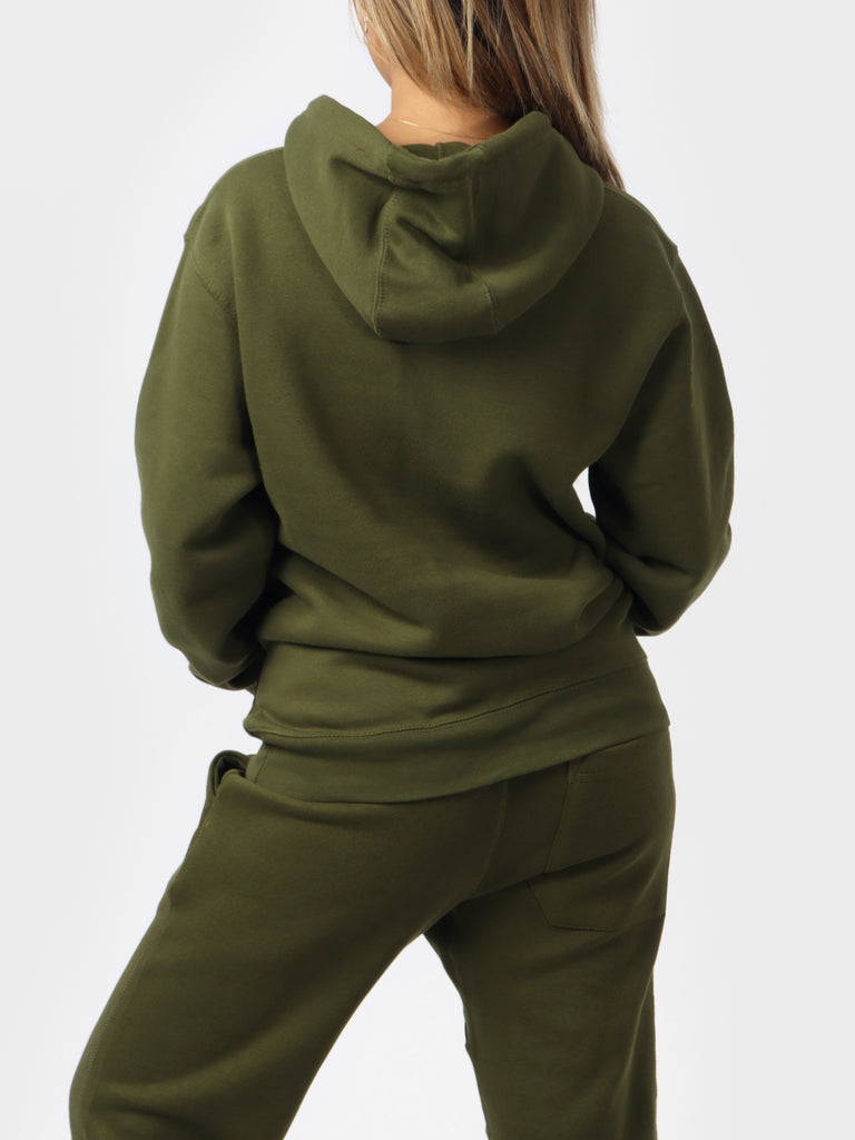 Woman wearing Green Glam Bedazzle HOF11 Hoodie